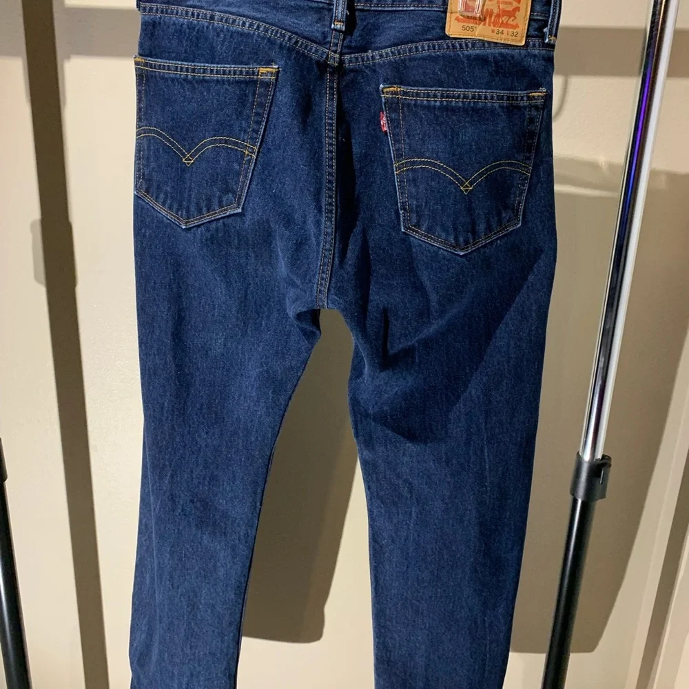 Levi's Men's Straight Jeans - Dark Blue - Picture 3 of 8